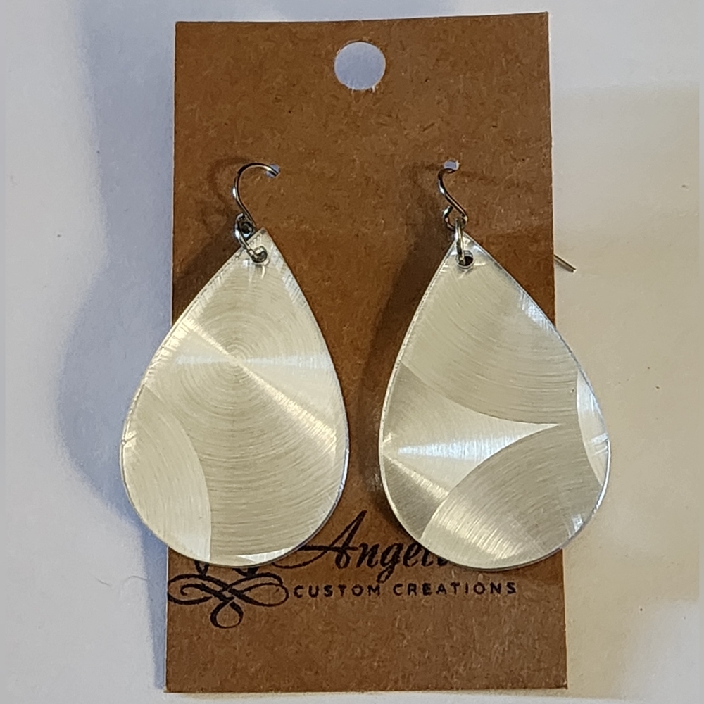 Silver Mirror Acrylic Drop Earrings